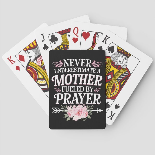 Unterschätzen Sie niemals eine Mutter, die durch G Spielkarten (Rückseite)