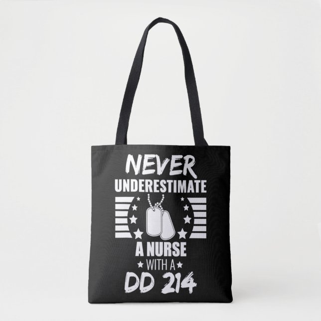 Unterschätzen Sie niemals einen 214 Veteran '  Tasche (Vorderseite)