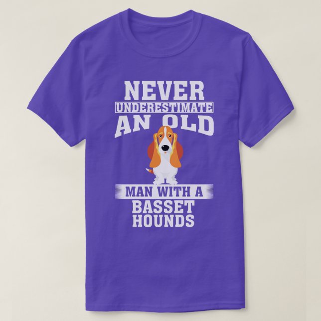 Unterschätzen Sie niemals einen alten Mann mit Bas T-Shirt (Design vorne)