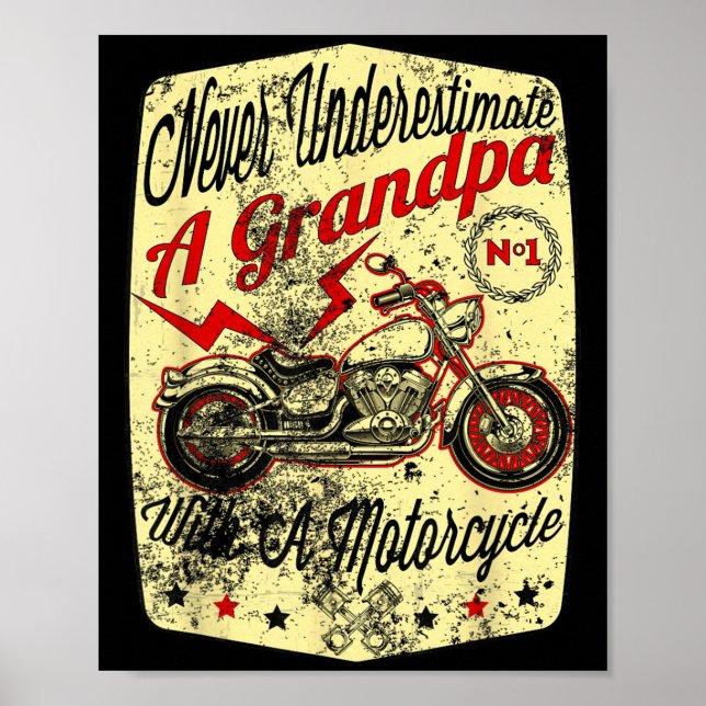 Unterschätzen Sie niemals einen Opa mit einem Moto Poster (Vorne)