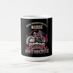 Unterschätzen von Krankenschwestern, die Motorradf Verwandlungstasse