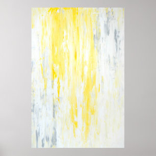 "Unterschätzte" graue und gelbe abstrakte Kunst Poster