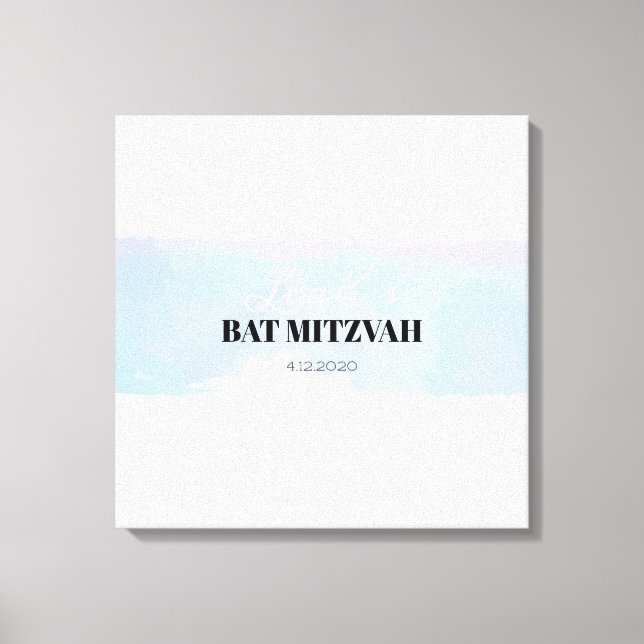UNTERSCHIED WATERCOLOR Bat Bar Mitzvah Unterschrif Leinwanddruck (Vorderseite)