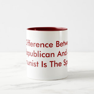 Unterschied zwischen einem Republikaner und einem  Zweifarbige Tasse