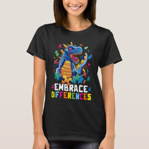 Unterschiede annehmen Dinosaurier-Puzzle Autismus T-Shirt