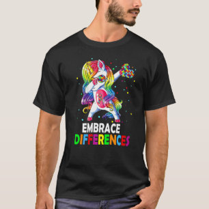 Unterschiede Umarmen Dabbing Einhorn  Autismusbewu T-Shirt