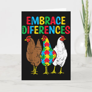 Unterschiede Umarmen Huhn Puzzle Autismus-Bewussts Karte