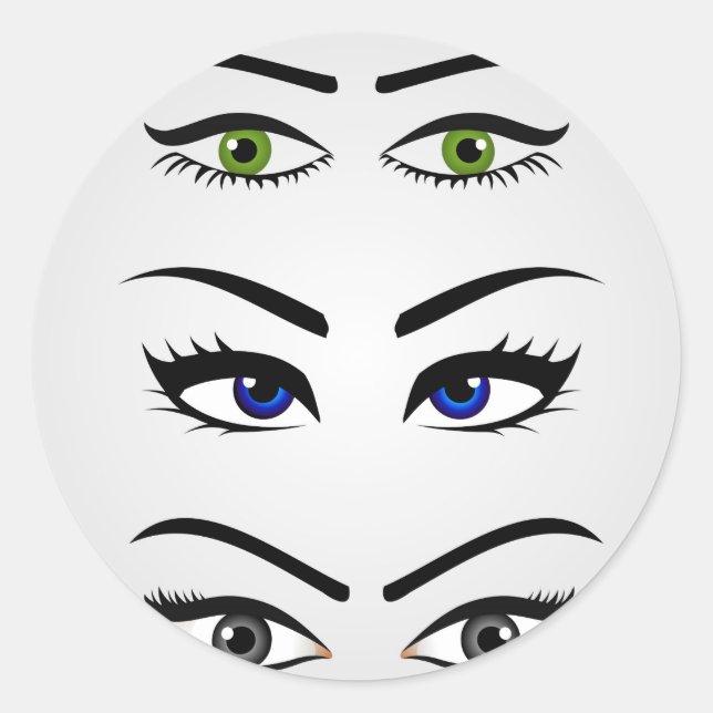 Unterschiedliche Arten von Augen Runder Aufkleber (Vorderseite)