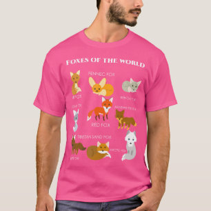 Unterschiedliche Arten von Füchsen erziehende Foxe T-Shirt