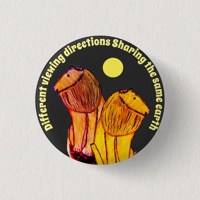 Unterschiedliche Blickrichtungen Button (Vorderseite)