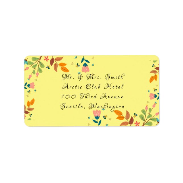 Unterschiedliche Blume Adressaufkleber (Vorne)
