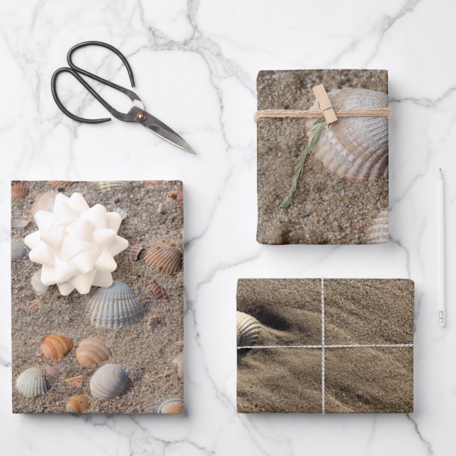 Unterschiedliche Foto der Muschel Geschenkpapier Set (Vorderseite)