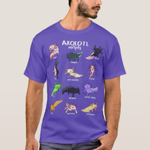 Unterschiedliche Kawaii Axolotl Typen T-Shirt