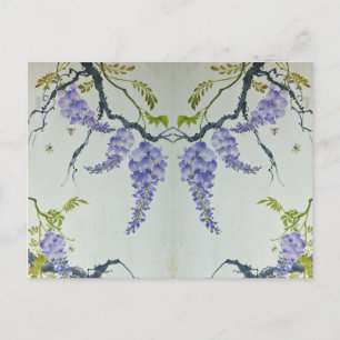 Unterschiedliche lila Parfüm-Blumenmalerei Postkarte