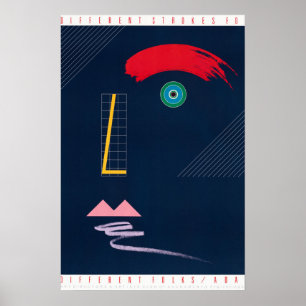Unterschiedliche Striche für geometrische Abstrakt Poster