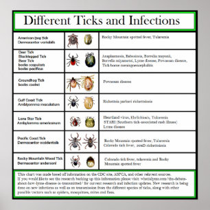 Unterschiedliches Ticken und Infektions-Diagramm Poster