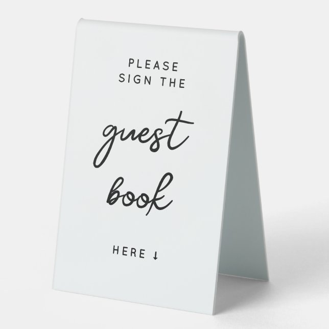 Unterschreiben Sie bitte hier Tischaufsteller (Vorderseite)