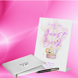 Unterschreiben Sie das Gästebuch Baby Animals Safa Sockelschild