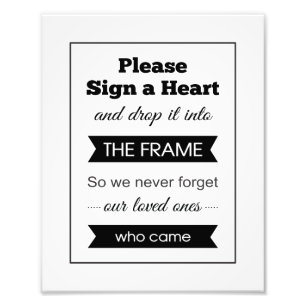 Unterschreiben Sie ein Herz Drop Box Wedding Guest Fotodruck