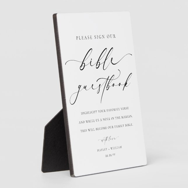 Unterschreiben Sie unser Bibel Wedbook Fotoplatte (Seite)