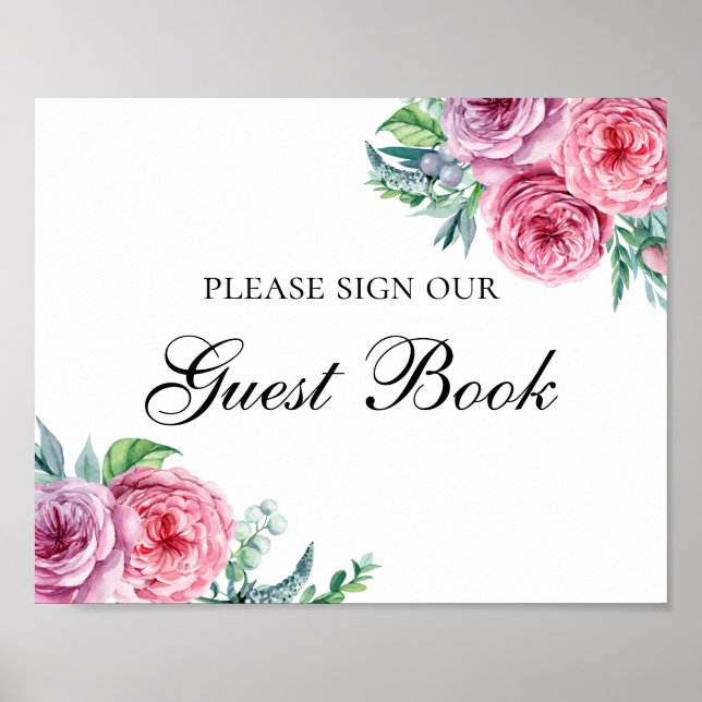 Unterschreiben Sie unser Gästebuch. Hochzeit von B Poster (Vorne)