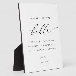 Unterschreiben Sie unsere Bibel Wedding Guest Book Fotoplatte