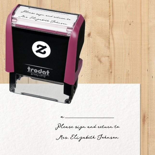 Unterschreiben und zurückschicken der Unterrichtss Permastempel (Please Sign and Return Teacher Name Signature Line Self-inking Stamp)