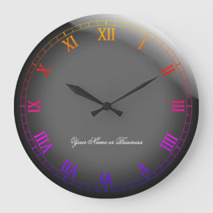 Unterschrift 3D-Style klassisches römisches Große Wanduhr