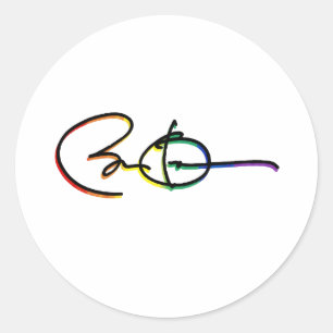Unterschrift Barack Obama Stolz Regenbogen - LGBT Runder Aufkleber