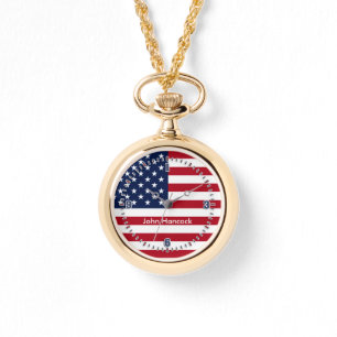 Unterschrift der amerikanischen Flagge Armbanduhr
