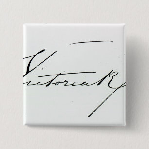 Unterschrift der Königin Victoria (Feder auf Button