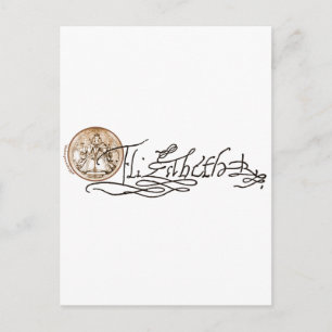Unterschrift Elisabeth I. (Version 2) Postkarte