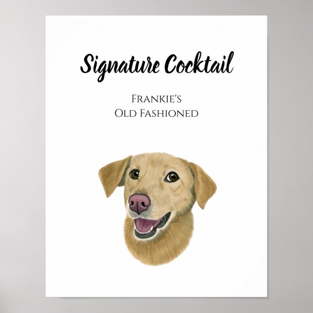 Unterschrift für Hunde Trinkzeichen Poster (Vorne)