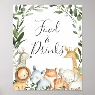 Unterschrift für Safari Animals Baby-Dusche Lebens Poster
