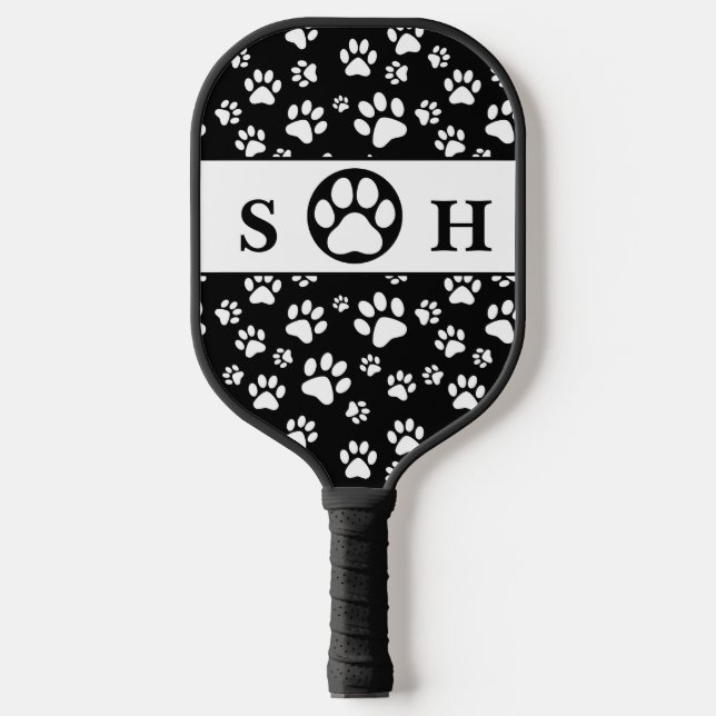 Unterschrift für Schwarzweiß-Paws Pickleball Schläger (Vorderseite)