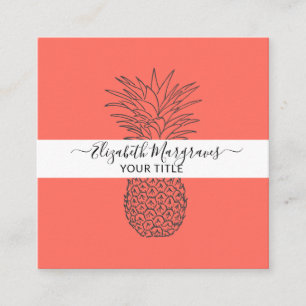 Unterschrift Moderne Ananas Quadratische Visitenkarte