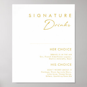 Unterschrift moderner Minimalistischer Gold-Schrif Poster