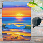 Unterschrift "Ocean Sunset" iPad Air Hülle<br><div class="desc">Tauchen Sie ein in die faszinierende Schönheit eines Sonnenuntergangs am Strand und schützen Sie Ihre Tablette stilvoll mit dieser personalisierten Tablettenhülle. Fügen Sie Ihre persönliche Touch hinzu und tragen Sie ein Stück Ruhe,  wo immer Sie hingehen.</div>