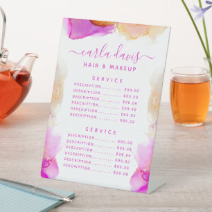 Unterschrift Schrift Pink Orange Tinte Service Pre Sockelschild