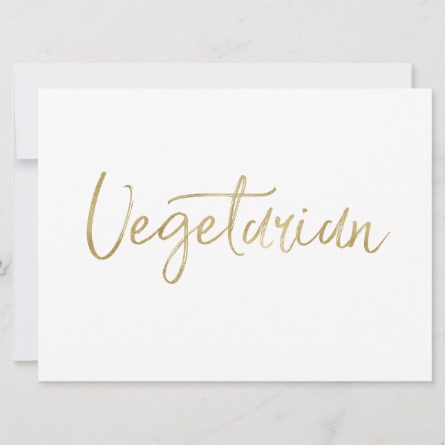 Unterschrift "Vegetarian" | Stilvolle Goldhandschr Einladung (Vorderseite)