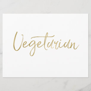 Unterschrift "Vegetarian"   Stilvolle Goldhandschr Einladung