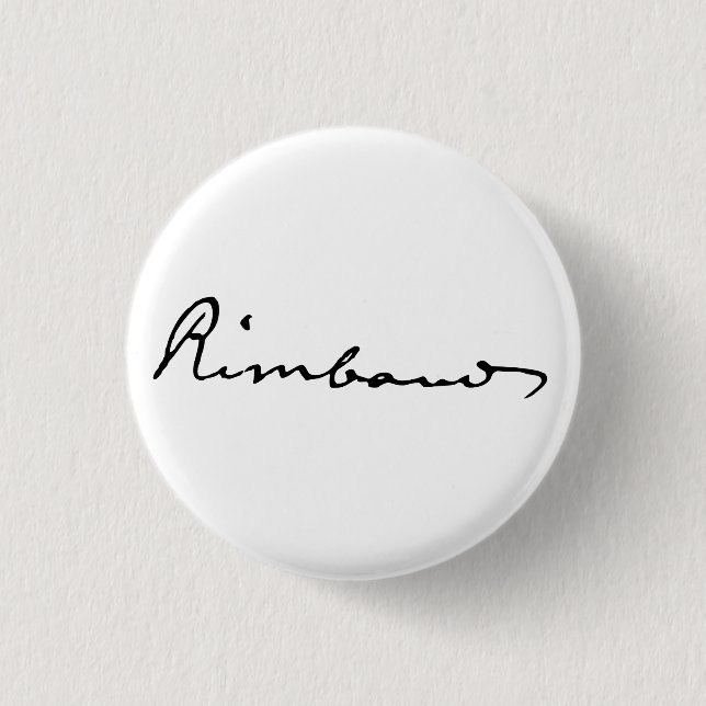 Unterschrift von Arthur Rimbaud Button (Vorderseite)