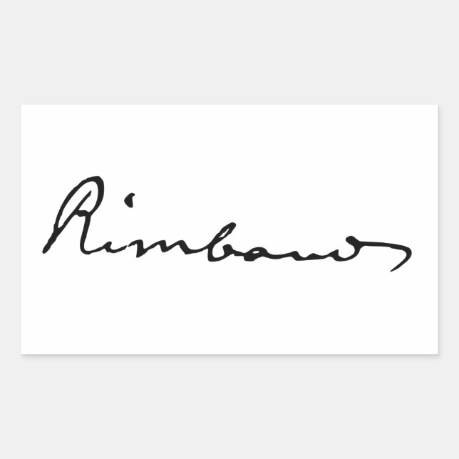 Unterschrift von Arthur Rimbaud Rechteckiger Aufkleber (Vorderseite)