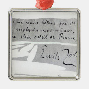 Unterschrift von Emile Zola Ornament Aus Metall