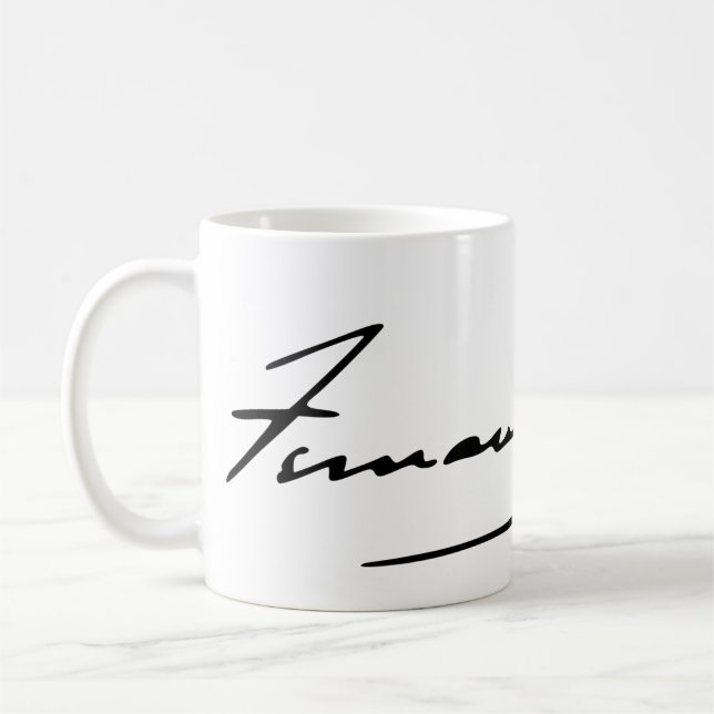 Unterschrift von Fernando Pessoa Kaffeetasse (Links)