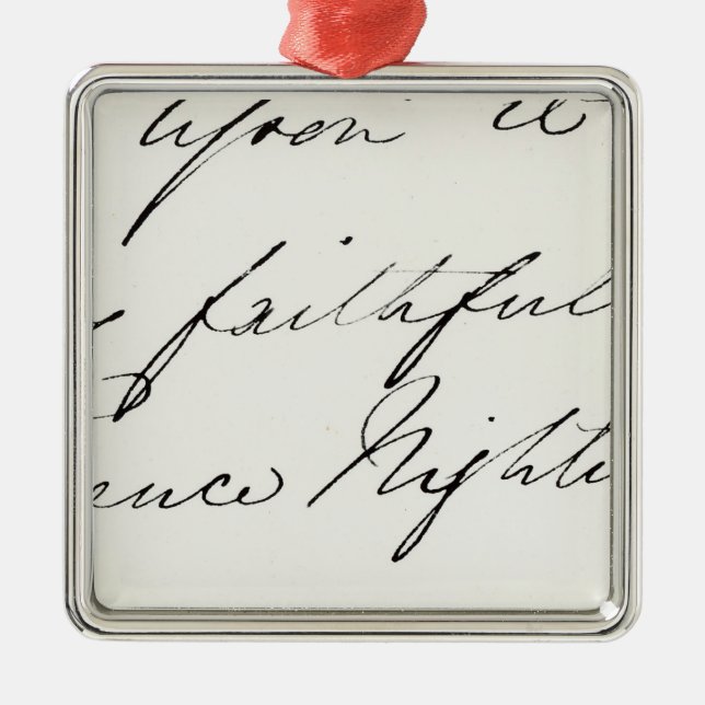 Unterschrift von Florence Nightingale Silbernes Ornament (Vorne)