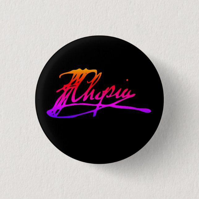 Unterschrift von Frédéric Chopin Button (Vorderseite)