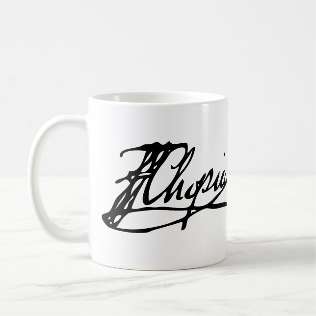Unterschrift von Frédéric Chopin Kaffeetasse (Links)