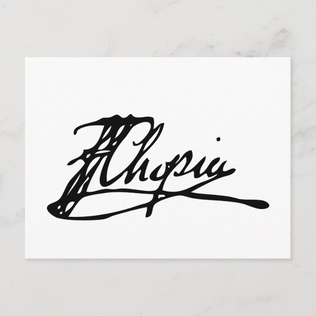 Unterschrift von Frédéric Chopin Postkarte (Vorderseite)