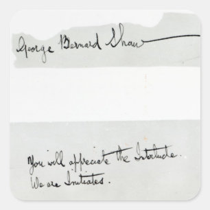 Unterschrift von George Bernard Shaw Quadratischer Aufkleber